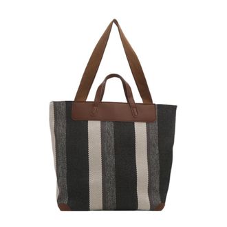 Generic Striped Shoulder Bucket Bags For Women Large Capacity Hobo Bags (Black)