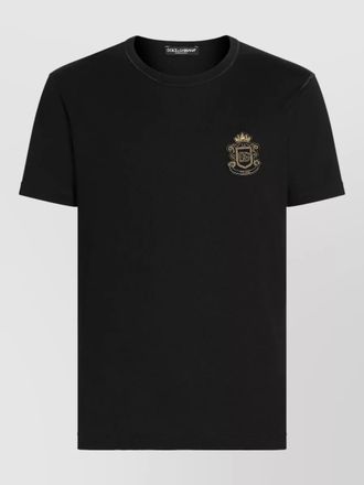 Dolce & Gabbana heraldic patch cotton crew neck t-shirt