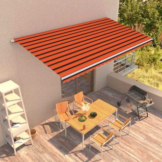 vidaXL Toldo Autom&aacute;tico Retr&aacute;ctil Naranja Y Marr&oacute;n 600x300 Cm Vidaxl