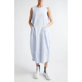 Melitta Baumeister Cotton Blend Side Pocket Dress in Soft Blue at Nordstrom, Size Small