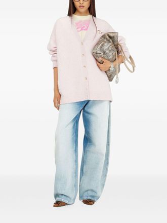 Diesel Logo Wool Blend Cardigan - Pink