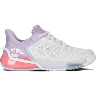 K-Swiss WomenS Ultrashot 4 Tennis Shoe In White/orchid Petal/neon Blaze
