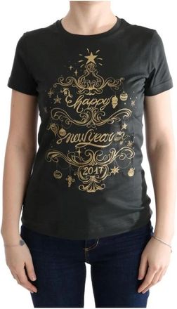 Dolce & Gabbana Groene Print T-Shirt 2017 Ontwerp - Dames - T-shirts - Zwart - M - Katoen - Tops