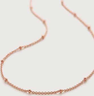 Monica Vinader Rose Gold Beaded Chain Necklace 21-24