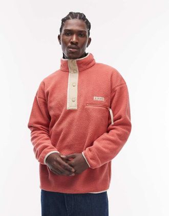 Columbia Helvetia II - Pile rosso multicolore stampato con abbottonatura parziale