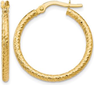 Diamond2Deal 10K Yellow Gold Round Hinged Hoop Earrings