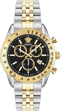 Versace Master Chronograph Bracelet Watch, 44mm in Two Tone at Nordstrom