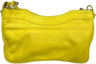 Balenciaga Pre-owned Giant Hip Calfskin Schoudertas - Dames - Vintage Schoudertas - Geel - ONE Size - Leer - Vintage