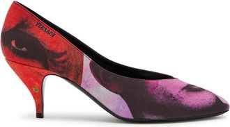 Versace Tina 65 Printed Faille Pumps - Black