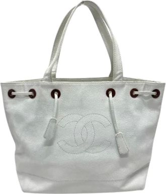 Chanel Pre-owned Tote Bags, female, White, Size: ONE SIZE Pre-owned Leather chanel-bags