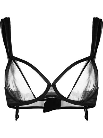 Maison Close Reggiseno LAmoureuse semi trasparente - Nero