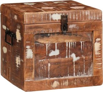 vidaXL Storage Box with Storage with Lock Brown Solid Mango Wood vidaXL