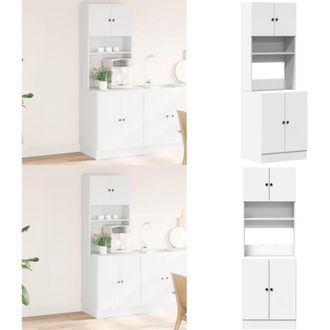 vidaXL Mobile da Cucina Bianco 60x50x180 cm Legno Multistrato - Armadio da cucina - Mobile da cucina