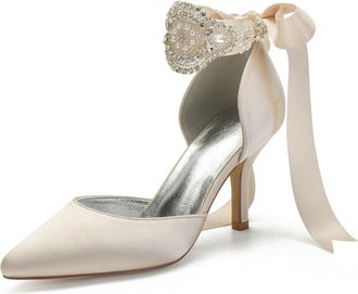 Miyoopark Women Shoes Heels for Wedding Closed Pointed Toe Evening Pumps Shoes M520 Champagne UK 5.5