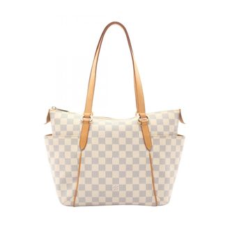 Louis Vuitton White Damier Azur Pvc Coated Canvas Leather Tote Bag (Pre-Owned)