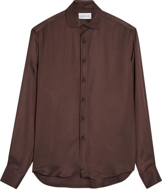 ARMARIUM Igor Satin-twill Shirt - Chocolate - IT44 (UK12 / M)