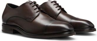 BOSS Leather Derby shoes with cap toe