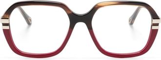 Chlo&eacute; ombr&eacute;-effect oversize-frame glasses - women - Acetate - 53 - Brown