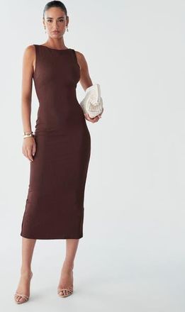 BWLDR Suny Midi Dress in Chocolate at Nordstrom, Size 14