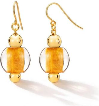 Gold & Honey Womens Bead Drop Earrings In Golden Nugget