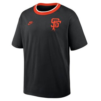 Nike San Francisco Giants Cooperstown Ringer Nike Mens MLB T-Shirt in Black | 045Q0H69G83-N3R