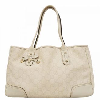 Gucci Ivory Leather Tote Bag (Pre-Owned)