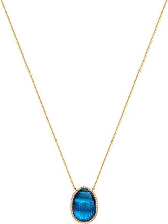 Lito Small Luna Pendant Necklace in Blue at Nordstrom