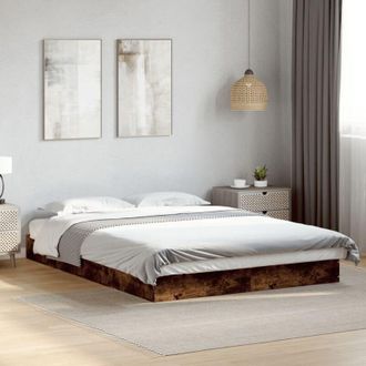 vidaXL Giroletto senza Materasso Rovere Fumo 140x200 cm in Truciolato - Vidaxl