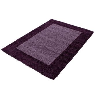 Nazar Rugs Alfombra shaggy bicolor para sal&oacute;n lila-240x340