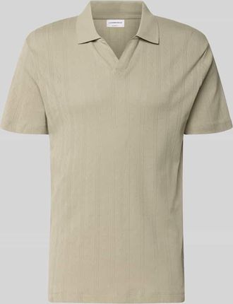 Lindbergh Lindbergh Regular Fit Poloshirt in Jaquard-Strick in Oliv, Gr&ouml;&szlig;e XXXL