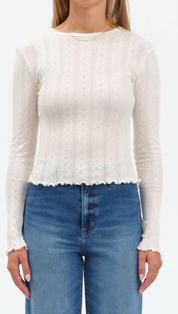 Daze Pointelle Tee In White