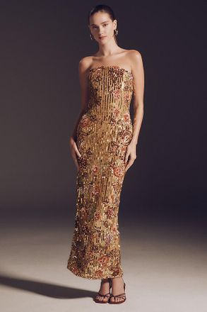 Mac Duggal Strapless Column Maxi Dress