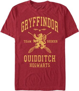 Harry Potter Mens Harry Potter Gryffindor Quidditch Gold Team Seeker Graphic Tee in Cardinal at Nordstrom, Size Xxx-Large