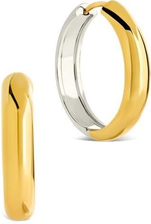 Sterling Forever Betina Two-Tone Huggie Hoop Earrings in Dual Tone at Nordstrom Rack