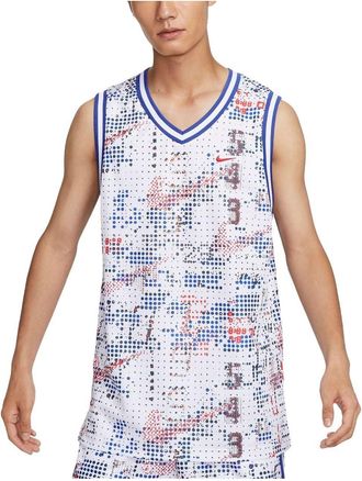 Nike DNA Dri-FIT Basketball Jersey Asia Sizing White Multi-Color FZ0691-100