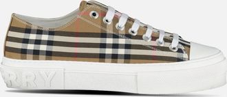 Burberry Mens Burberry Jack Low Check Trainers Taupe Brown - Size: 11