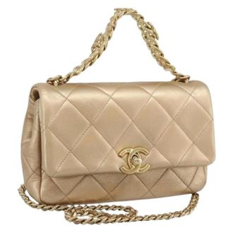 Chanel Pre-owned Vintage Crossbody Bag - Dames - Vintage Schoudertas - Geel - ONE Size - Leer - Vintage