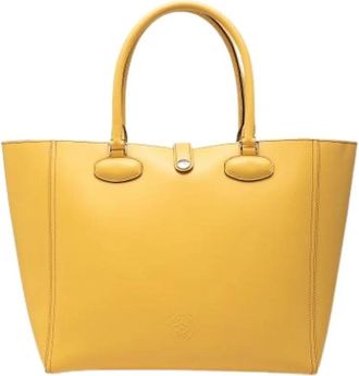 Loewe Pre-owned Leo Tote Bag - Dames - Vintage Shopper - Geel - ONE Size - Leer - Vintage