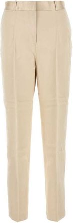 Toteme Satin Sand Broek - Dames - Slim Fit Broeken - Beige - S - Satijn - Broeken