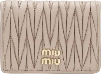 Miu Miu Small Matelass&eacute; Nappa Leather Wallet - female - Miu Miu - Wallets & Cardholders - Pink - ONE SIZE - Accessories