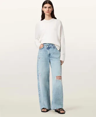 AllSaints Aki Mid Rise Crossover Jeans