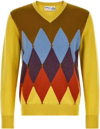 Ballantyne Yellow V Neck Sweater