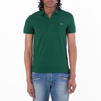 Lacoste Stretch Pique Short-Sleeve Slim Fit Polo Shirt, Brand Size 1 (XX-Small)