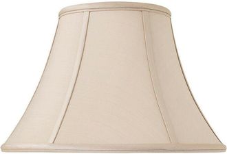 Loops 16 Inch Luxury Bowed Tapered Lamp Shade Traditional Oyster Silk Fabric & White