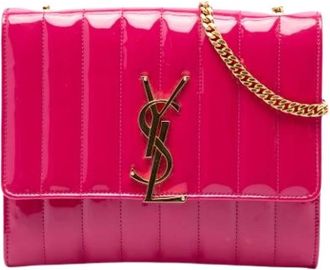 Saint Laurent Pre-owned Vicky Crossbody - Dames - Vintage Schoudertas - Roze - ONE Size - Leer - Vintage