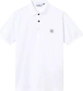 Stone Island Polo met kompas-patch - Heren - Polos - Wit - 3XL - Katoen - Tops