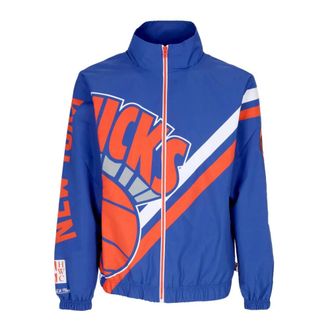 Mitchell & Ness Sportswear, male, Blue, Size: M NBA Exploded Logo Windbreaker Jacket