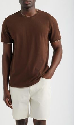 AG - Adriano Goldschmied Como Double Layer Crewneck T-Shirt in Oak Barrel/dry Dust at Nordstrom, Size X-Large
