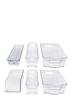 Sorbus 6-Piece Refrigerator & Freezer Organizer Bins in Clear at Nordstrom Rack