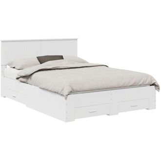 vidaXL Bed Frame with Headboard White 140 x 190 cm Engineered Wood vidaXL